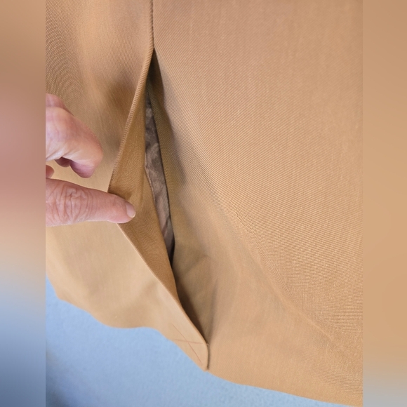 A.L.C. Women Maverick Coat Jacket Blazer Sz 8 Tan-Orange Long Line Lace Up Cinch - Picture 14 of 16